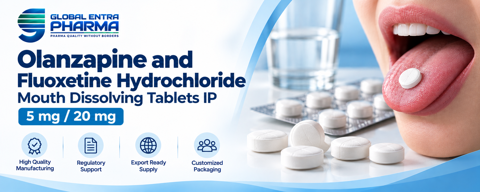 Olanzapine 5 mg + Fluoxetine 20 mg Mouth Dissolving Tablets Manufacturer in India